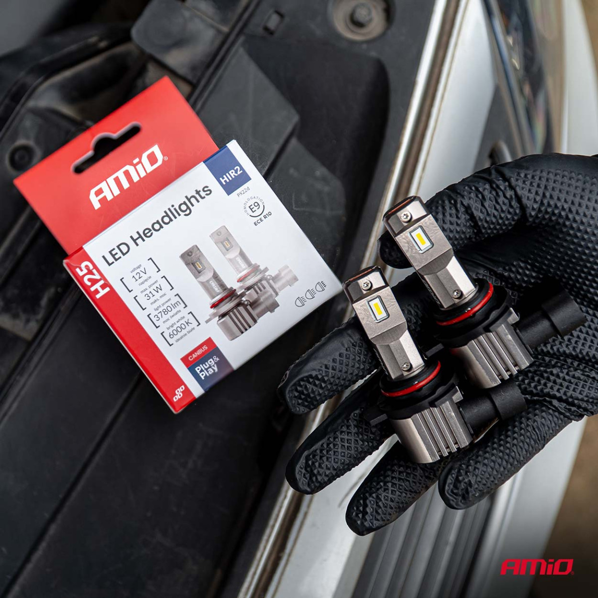 LED-Scheinwerferlampen Serie H25 CANBUS HIR2 9012 12V 31W, AMIO-04716