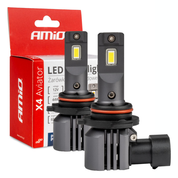 LED-Scheinwerferlampen der X4-Serie AVIATOR HB4 9006 6500K max 44W AMIO-03767