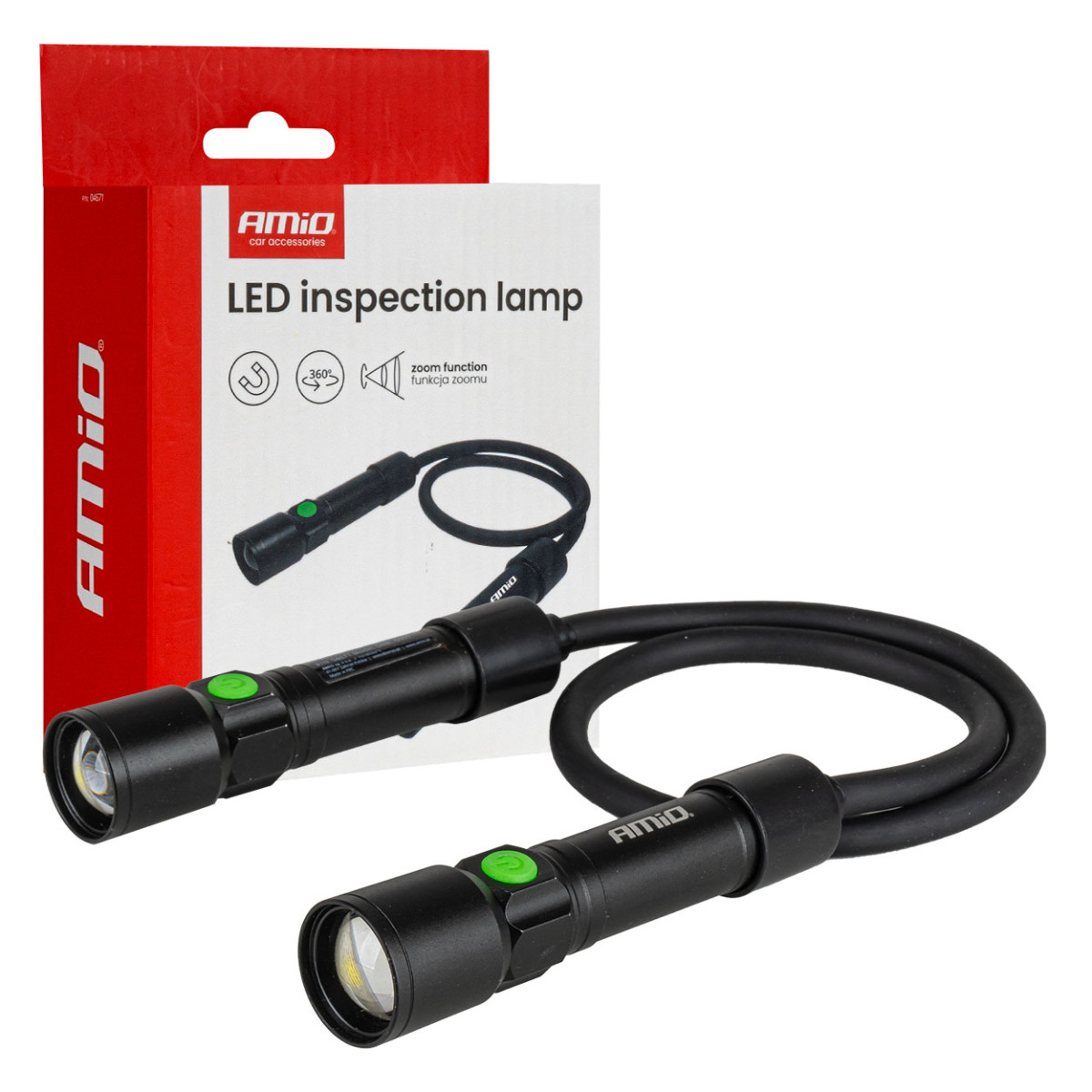 Wiederaufladbare LED-Inspektionslampe zur Nackenbefestigung 2×P50 1000 mAh AMIO-04671