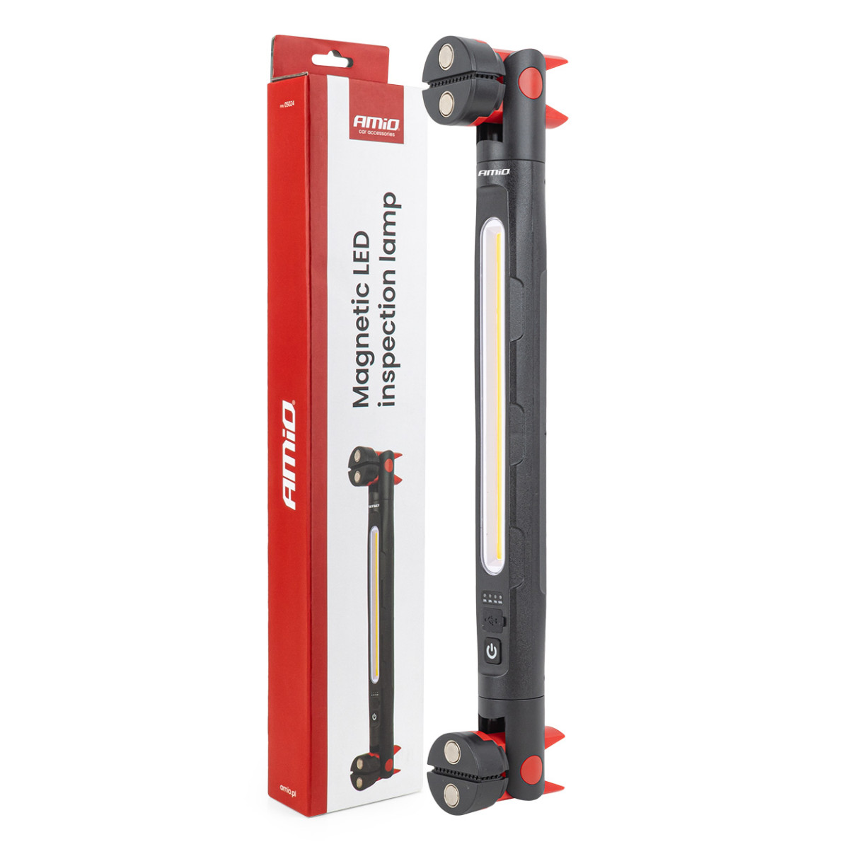 LED-Inspektionsleuchte mit Magnet und Klemme, 4000 mAh, AMIO-05024