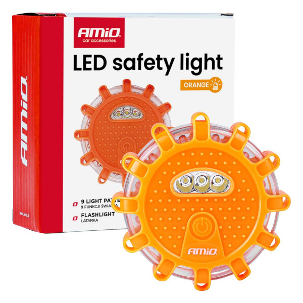 LED-Notleuchte mit Taschenlampenfunktion, 12 SMD + 3 SMD, 3×AAA, IP65 AMIO-04828