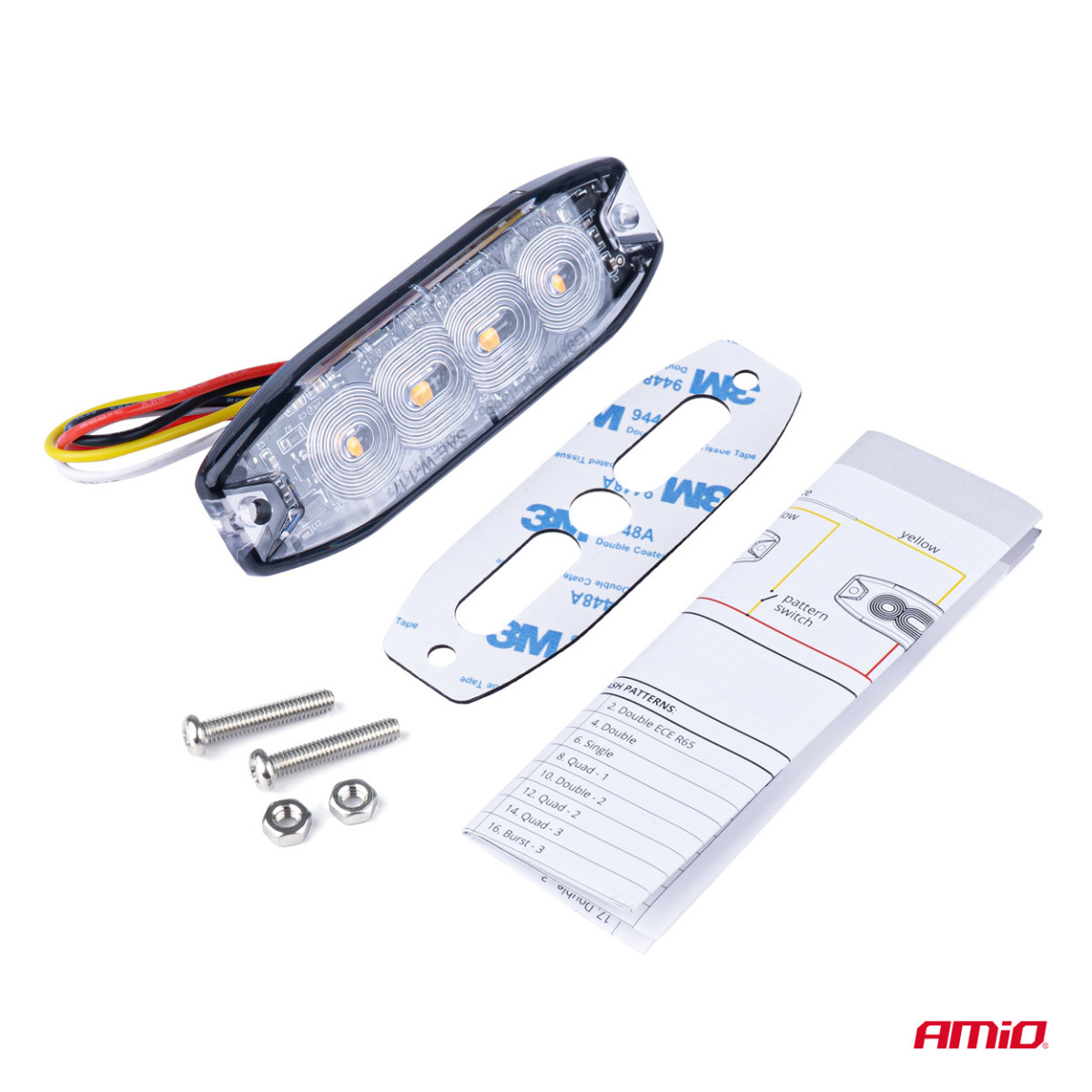 LED-Warnleuchte 4 LED R65 R10 12-24V AMIO-02298