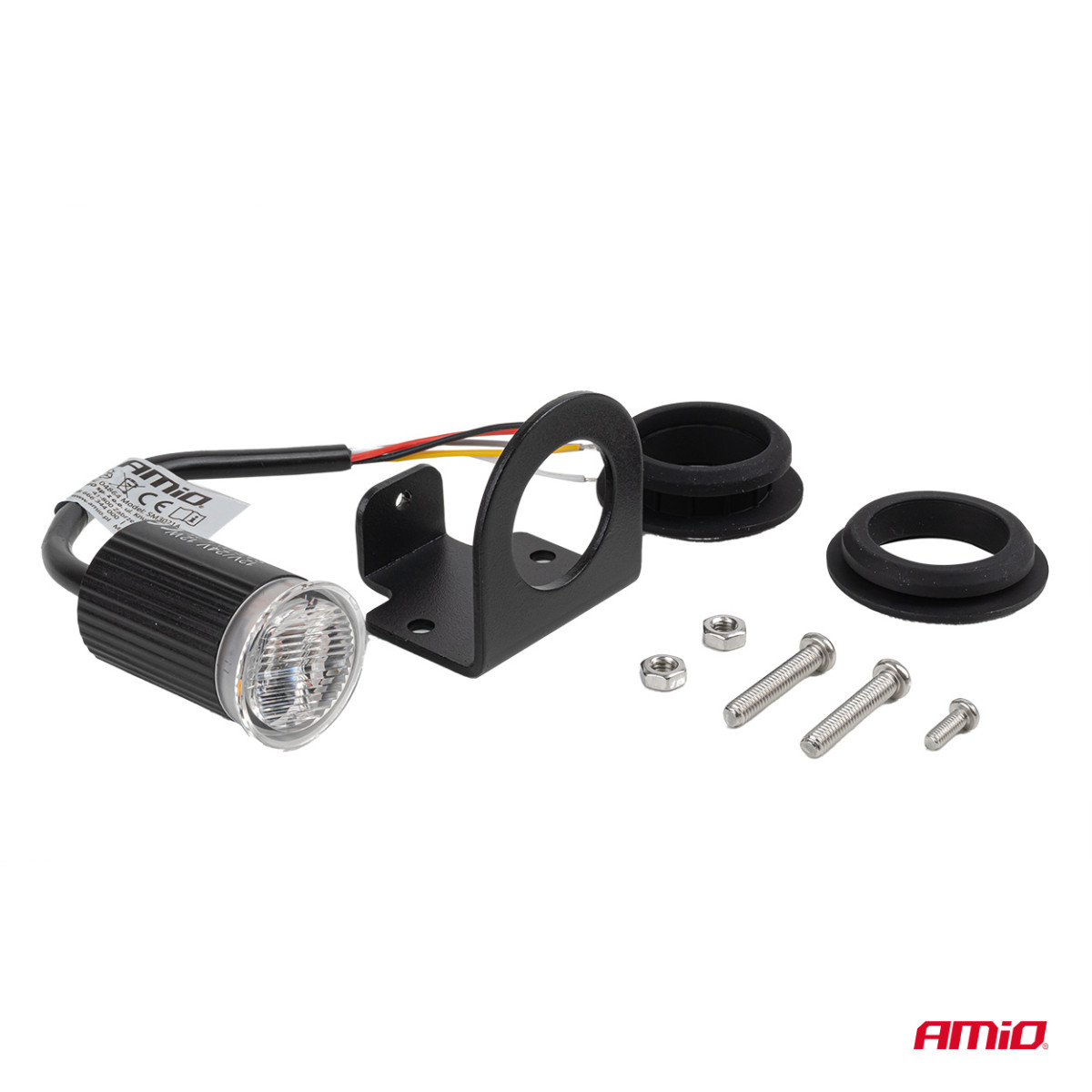 Runde orange LED-Warnleuchte R65 12V / 24V 12W AMIO-04864