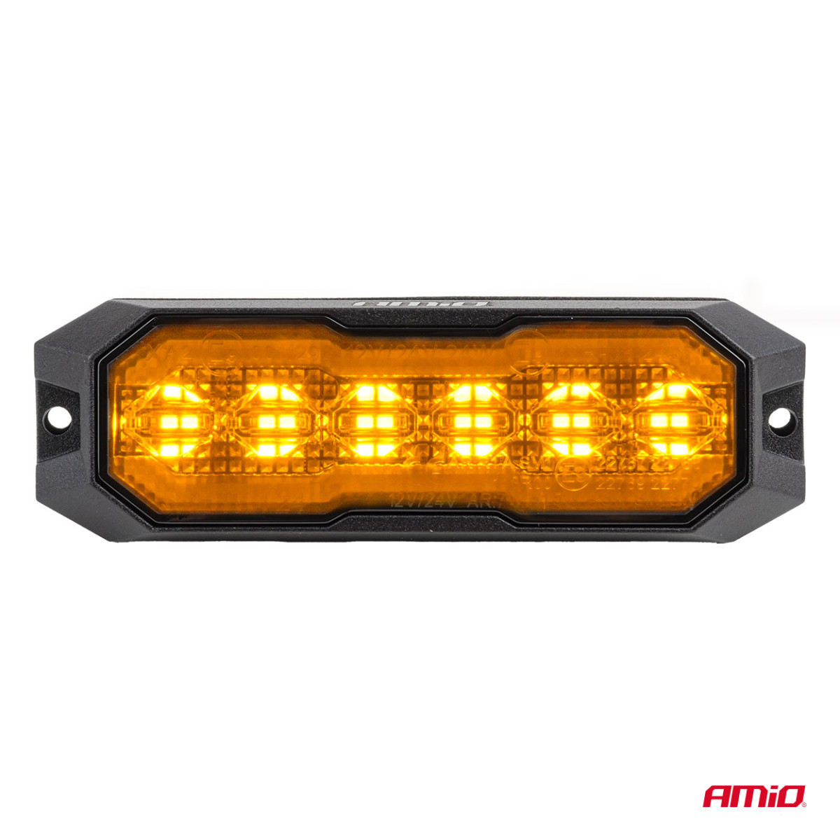 LED-Warnleuchte mit orangefarbenem Positionslicht R65 R148 12V/24V 24W AMIO-04860