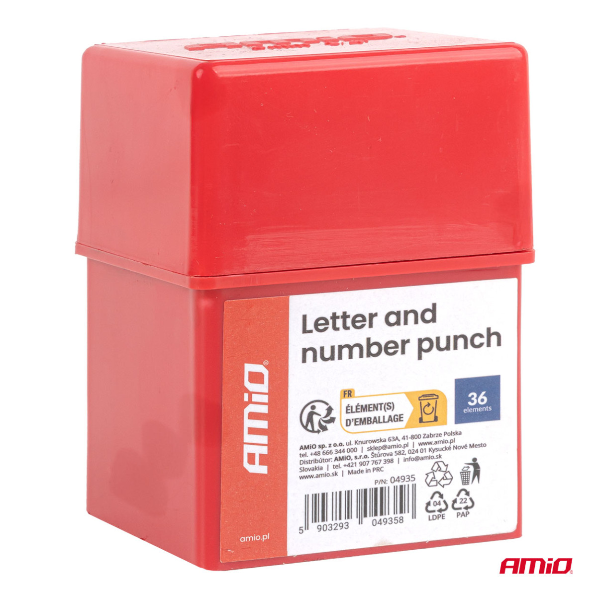 Buchstaben- und Zahlenmarker-Set, 6 mm, 36 Stück, AMIO-04935