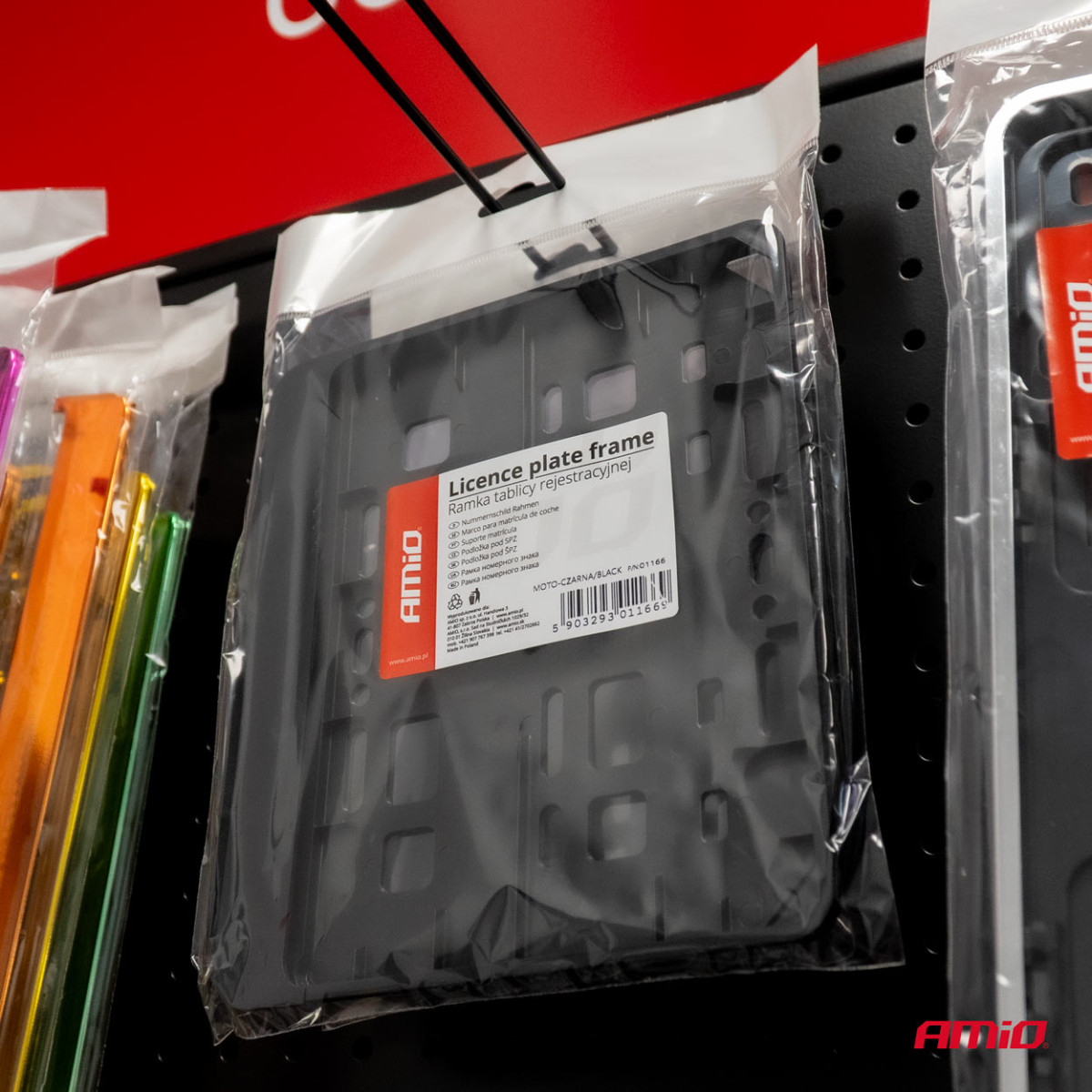 Motorrad-Kennzeichenhalter – schwarz, AMIO-01166