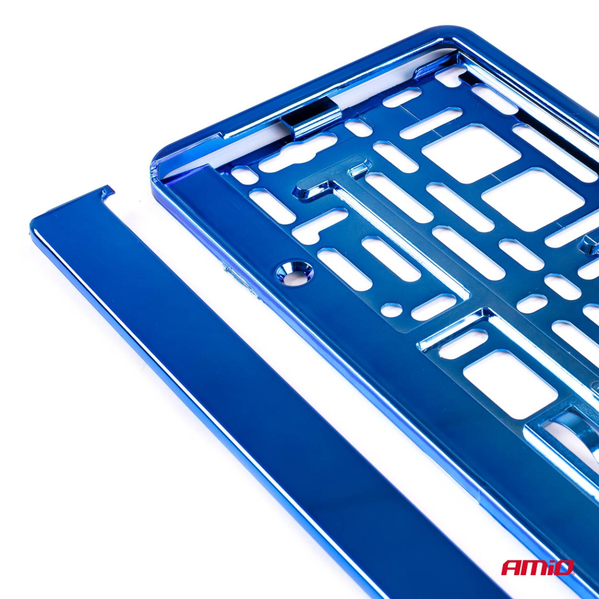 Kennzeichenhalter – metallisch blau, AMIO-03174