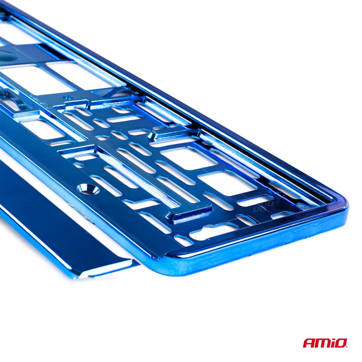 Kennzeichenhalter – metallisch blau, AMIO-03174