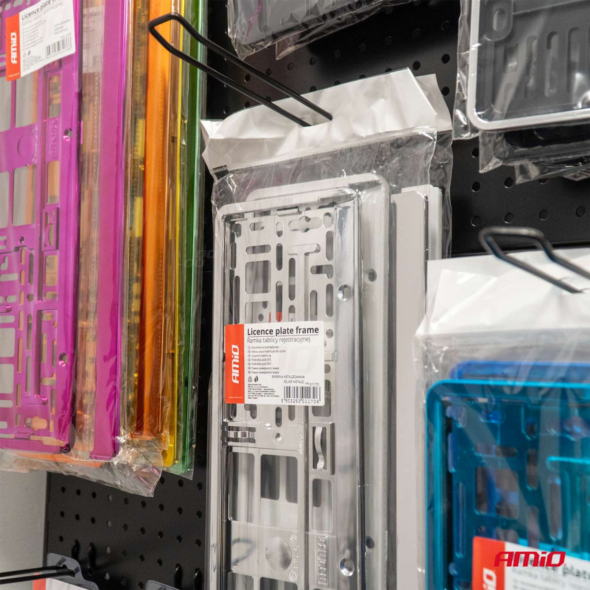 Kennzeichenhalter – silbermetallic, AMIO-01170