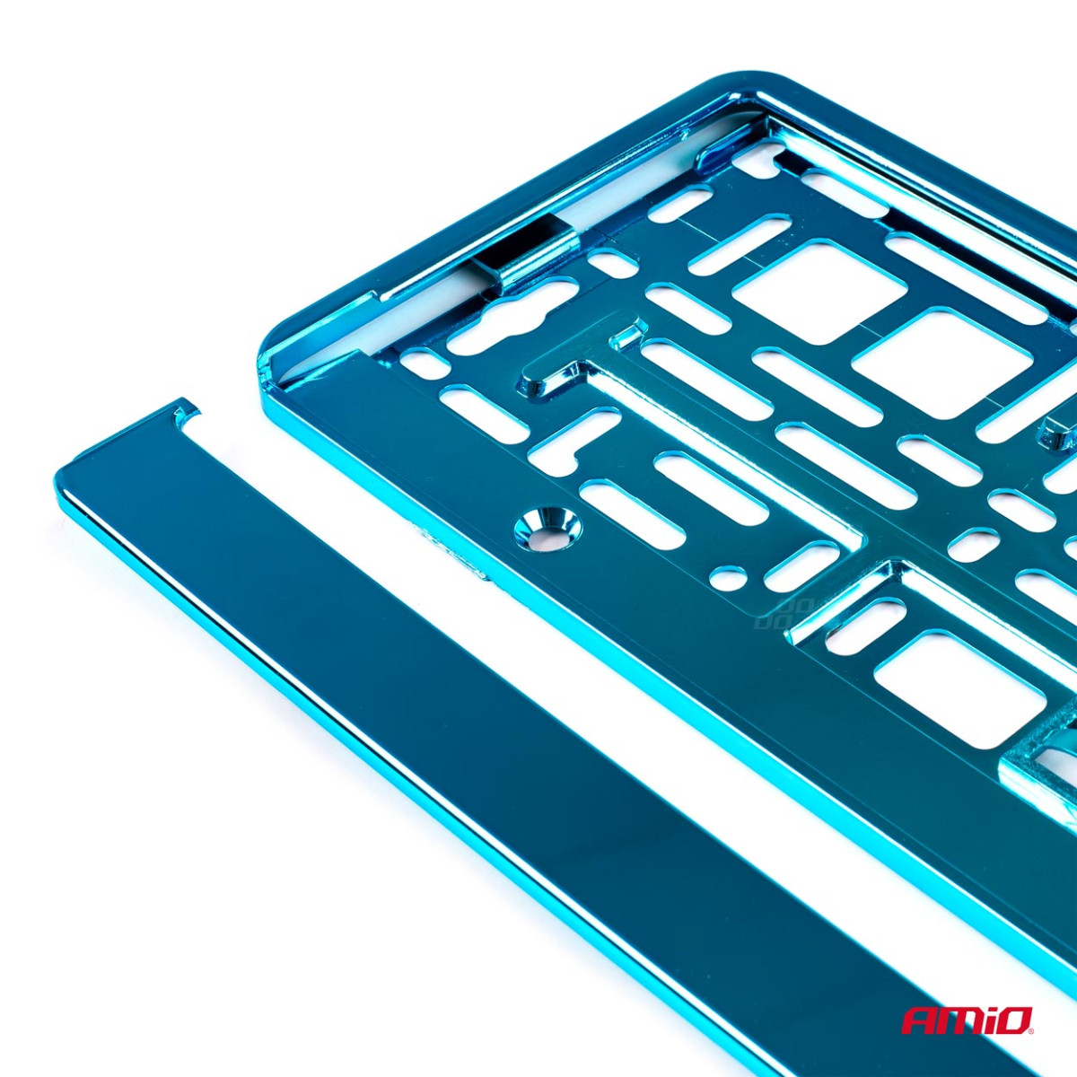 Kennzeichenhalter – metallisch-türkis, AMIO-03177