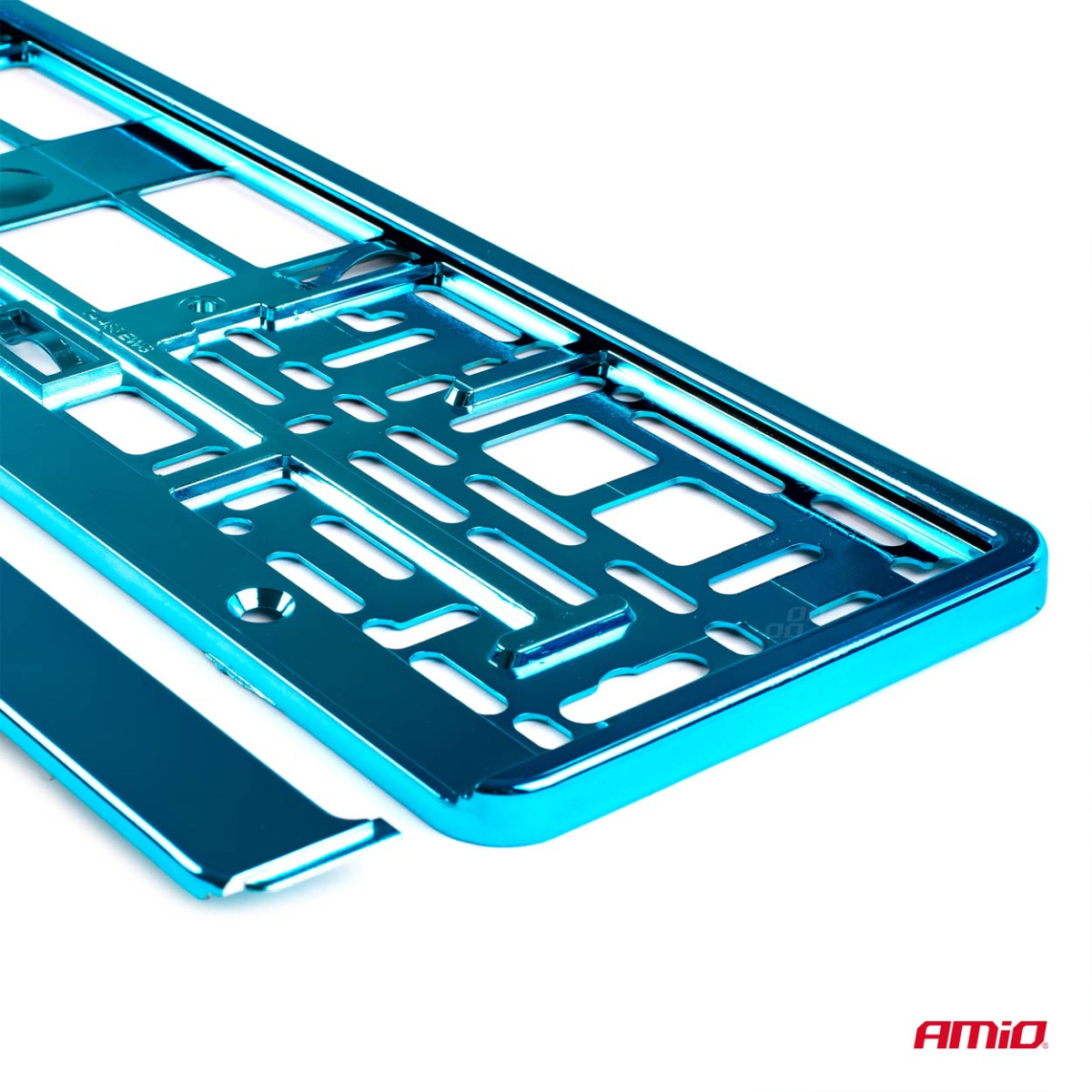 Kennzeichenhalter – metallisch-türkis, AMIO-03177