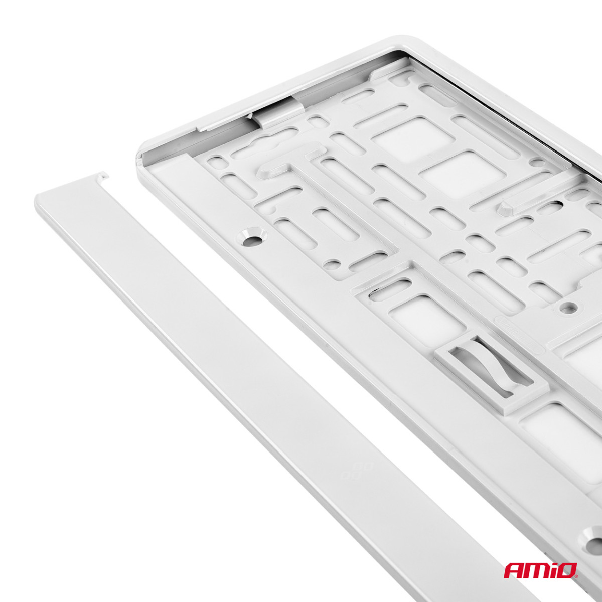 Kennzeichenhalter – Metallic-Weiß, AMIO-71780BI