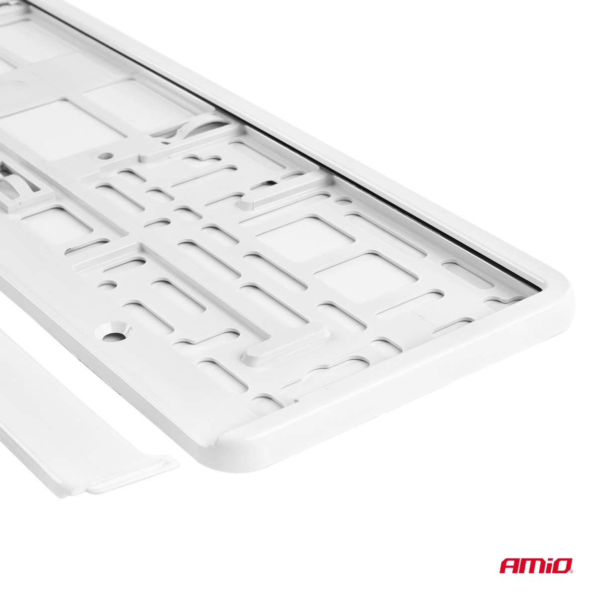 Kennzeichenhalter – Metallic-Weiß, AMIO-71780BI