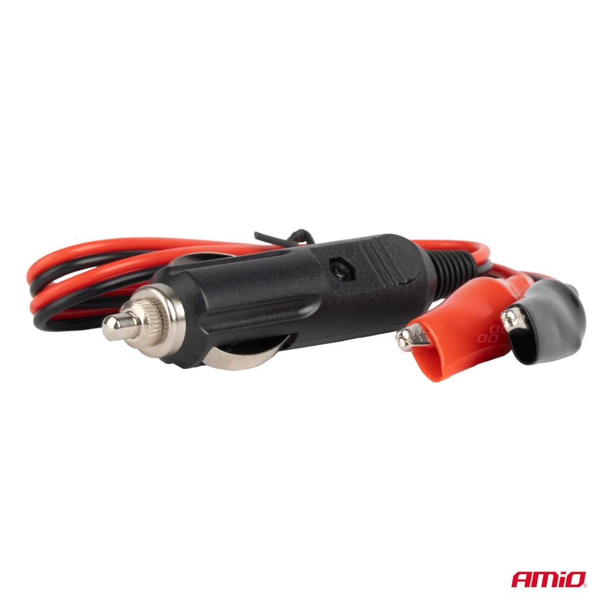 Kfz-Steckdosenadapter mit Krokodilklemme 12/24 V, 60 cm, AMIO-03802