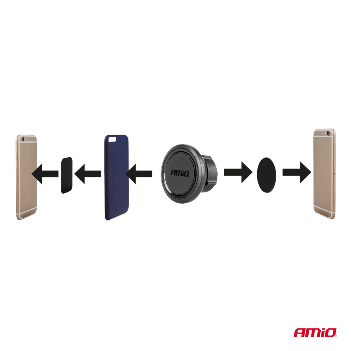 Magnetische Handyhalterung für Lüftungsgitter AMiO-04141