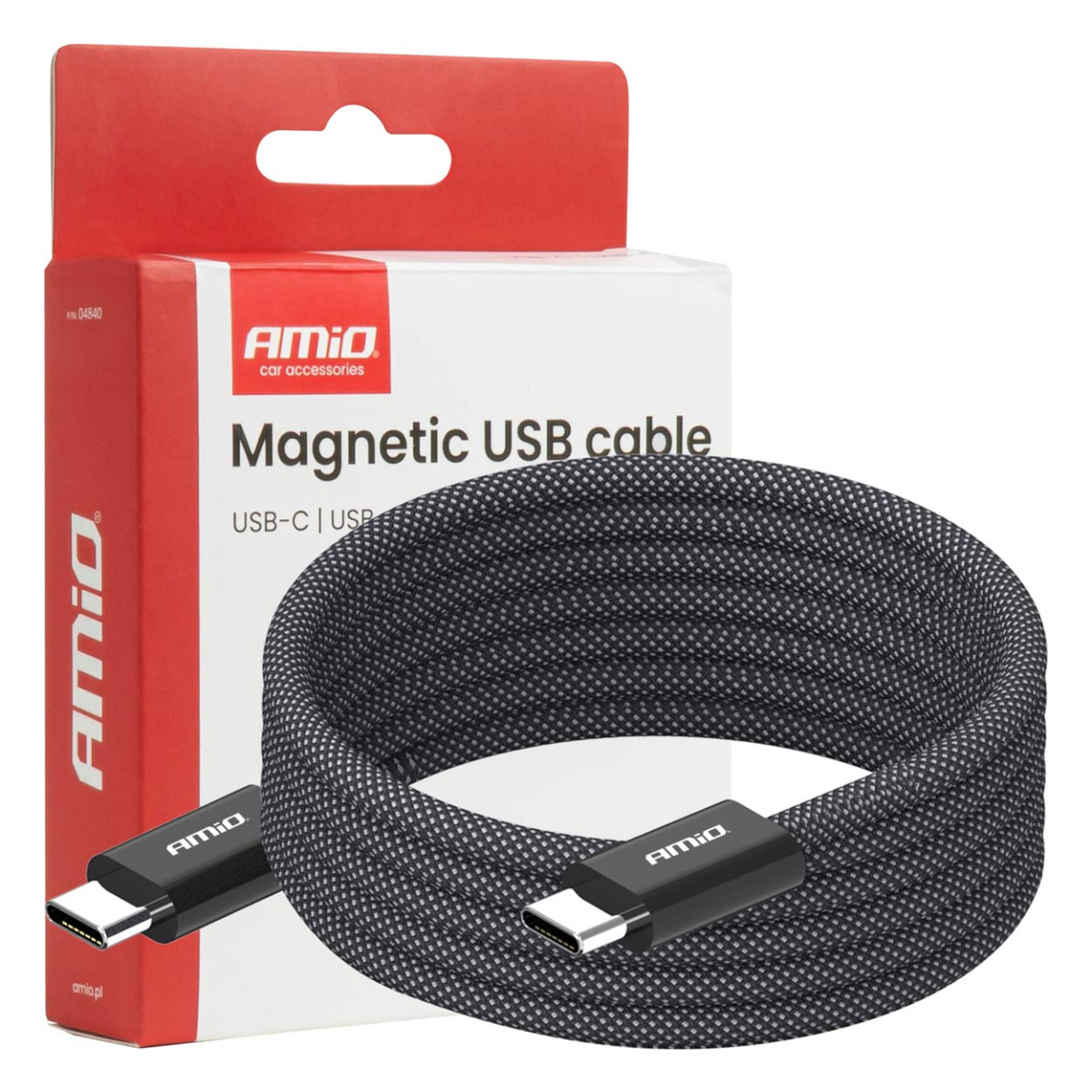 Magnetisches USB-C – USB-C-Kabel 60 W 100 cm AMIO-04840