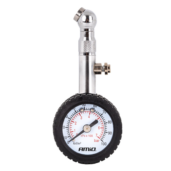 Mechanisches Manometer mit drehbarem Kopf und Ablassventil 7 bar AMIO-04469