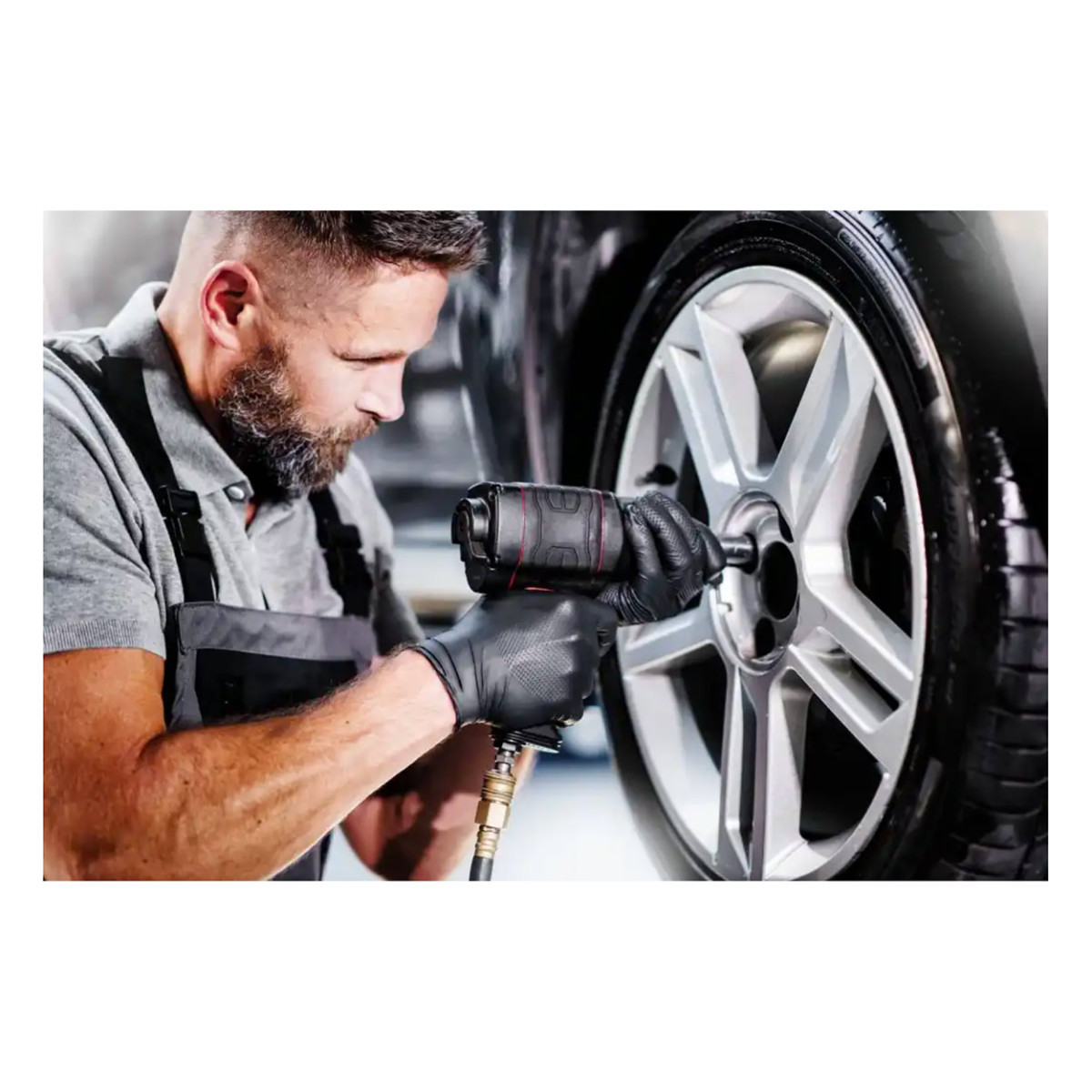 Mercator GoGrip ONE-BY-ONE Nitrilhandschuhe, schwarz, Größe L, 100 Stück.