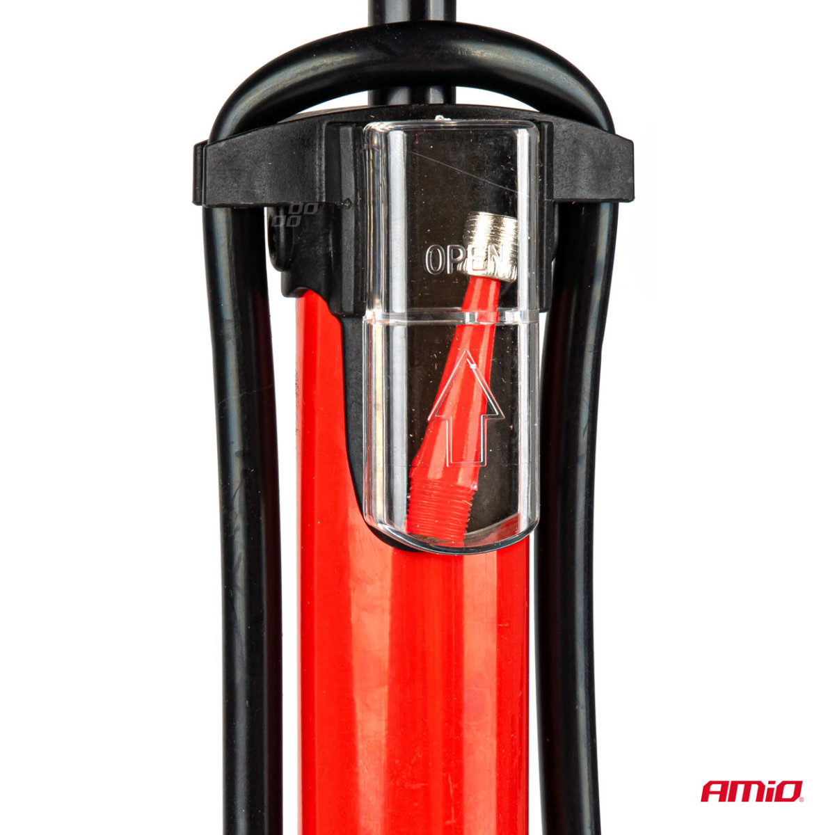 Metallene Handpumpe mit Manometer PU02, AMIO-02146