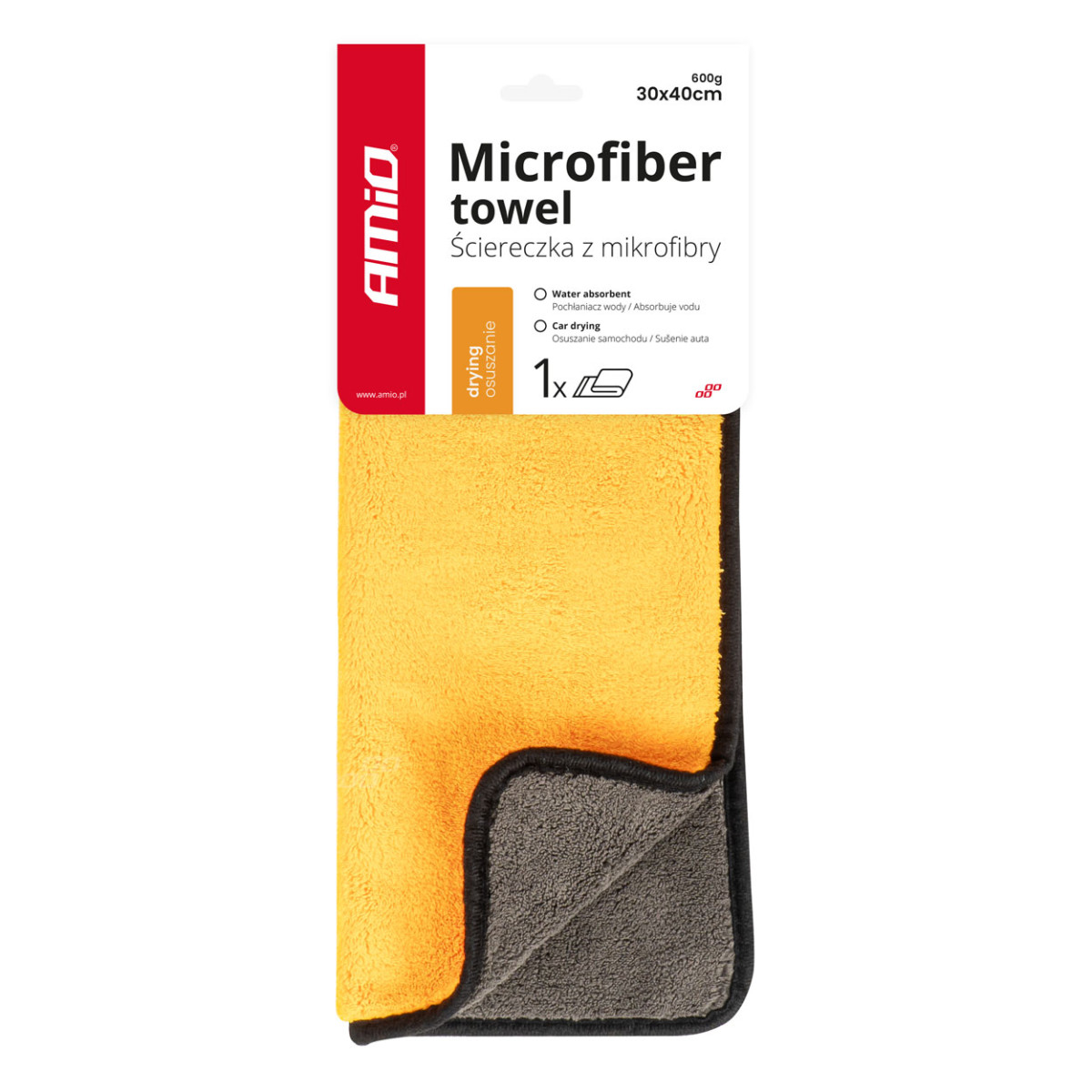 Mikrofaser-Poliertuch 30×40 cm 600 g/m² AMIO-02868