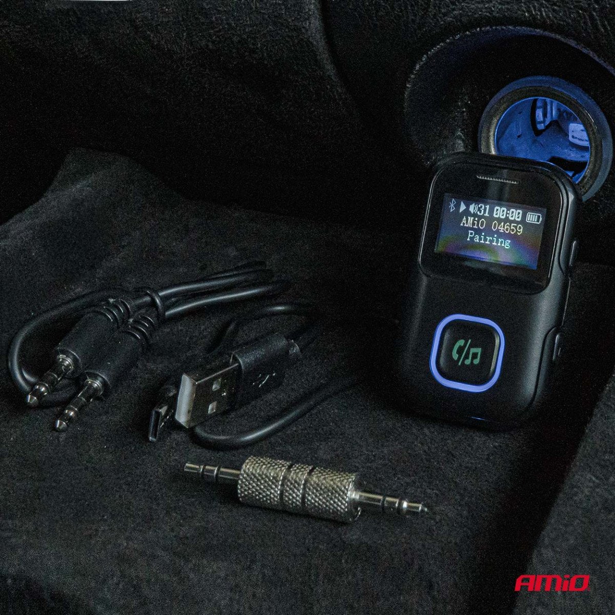 Bluetooth-Empfänger/Sender mit Mini-Klinkenanschluss und LCD-Display AMIO-04659