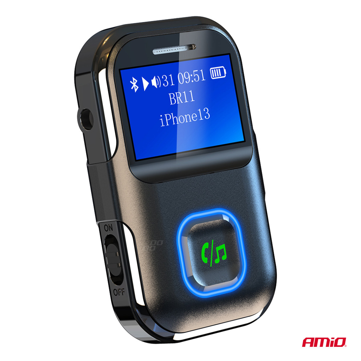 Bluetooth-Empfänger/Sender mit Mini-Klinkenanschluss und LCD-Display AMIO-04659