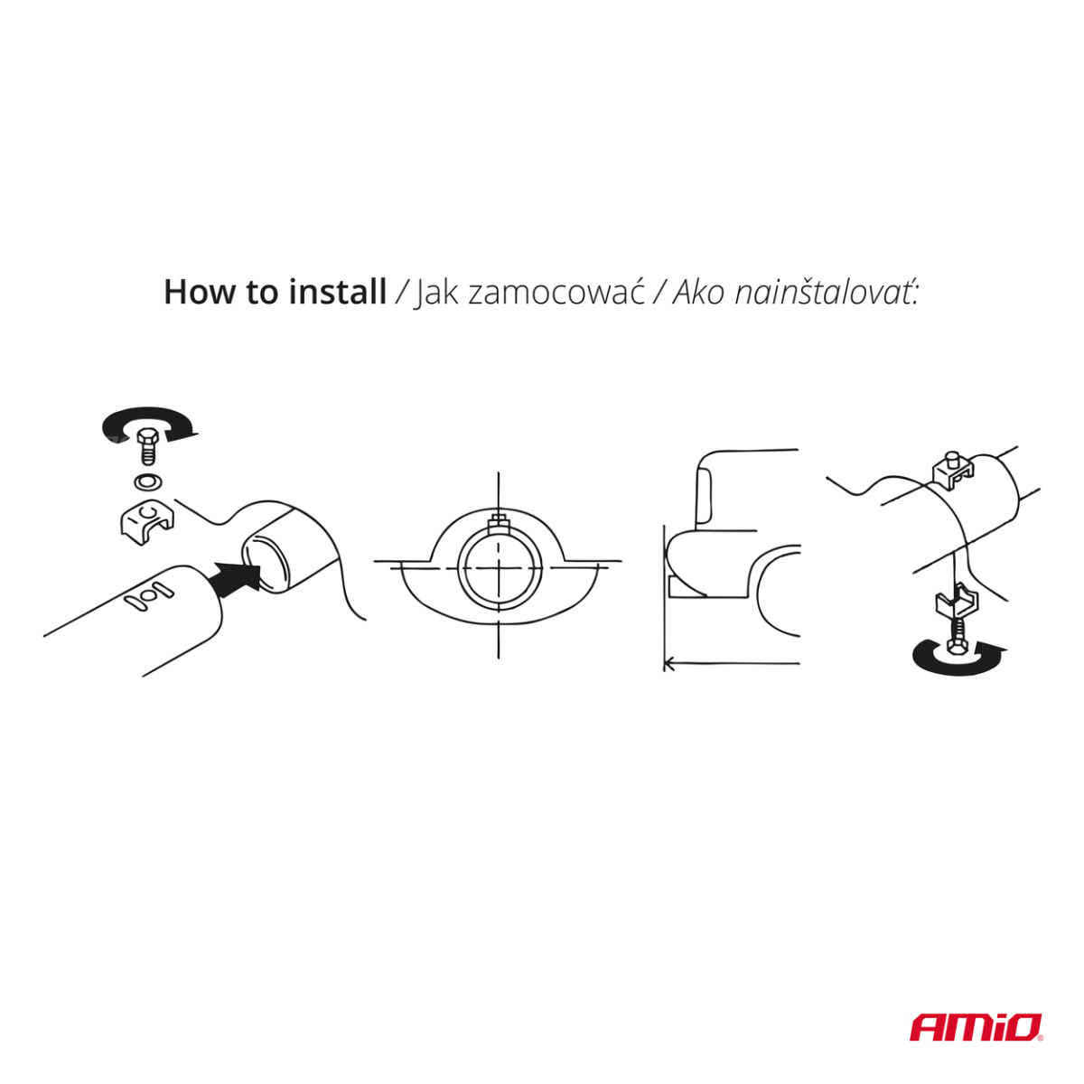 Auspuffendrohr 37-54 mm, Edelstahl, verchromt, AMIO-02349