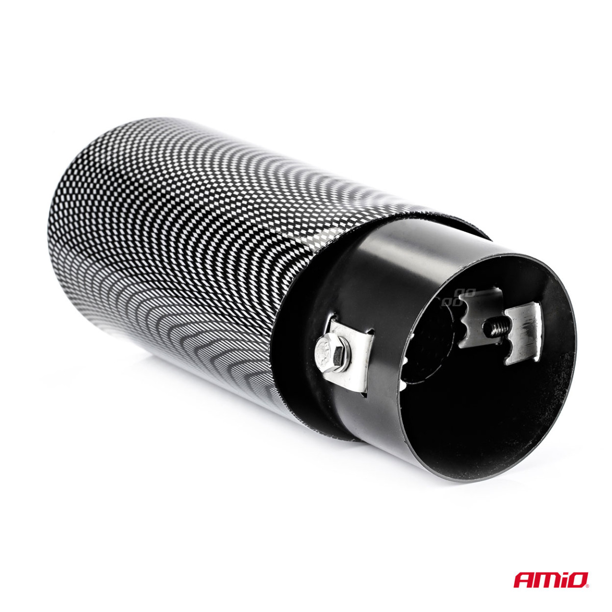 Auspuffendrohr 37–54 mm, Edelstahl, Carbon, AMIO-02350