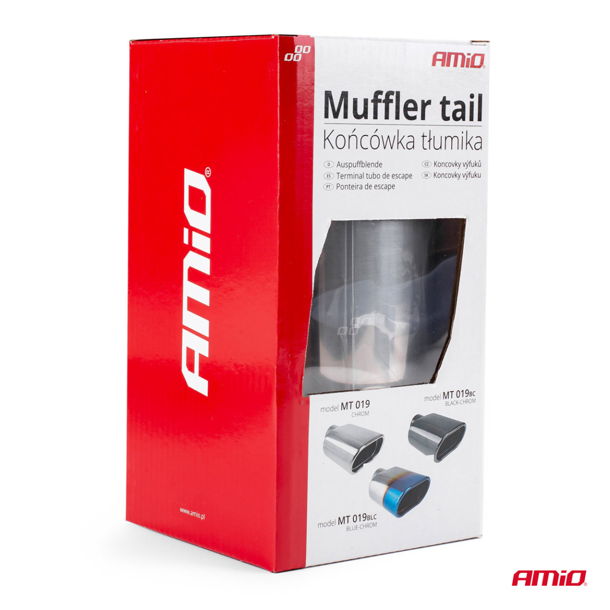 Auspuffendrohr 40–58 mm, Edelstahl, verchromt, AMIO-02352