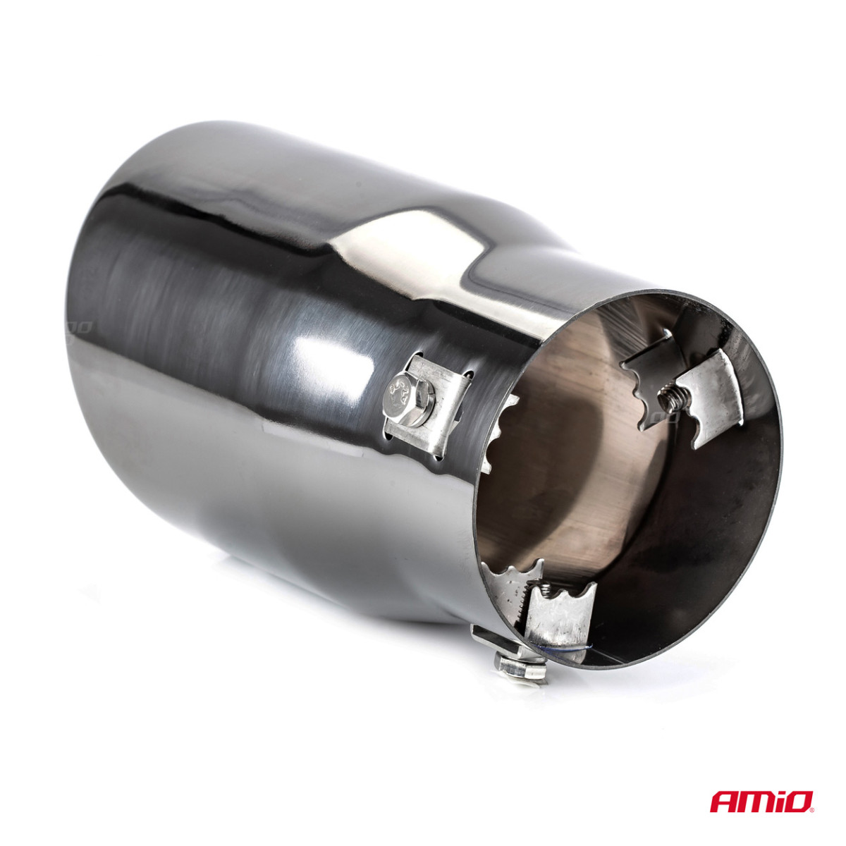 Auspuffendrohr 48-65 mm, Edelstahl, Graphitfarbe, AMIO-02193