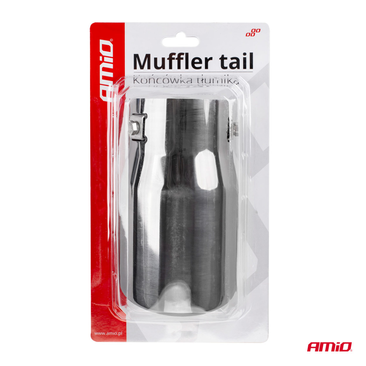 Auspuffendrohr 48-65 mm, Edelstahl, Graphitfarbe, AMIO-02193