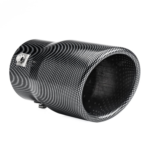 Auspuffendrohr 48-65 mm, Edelstahl, Carbon, AMIO-01117