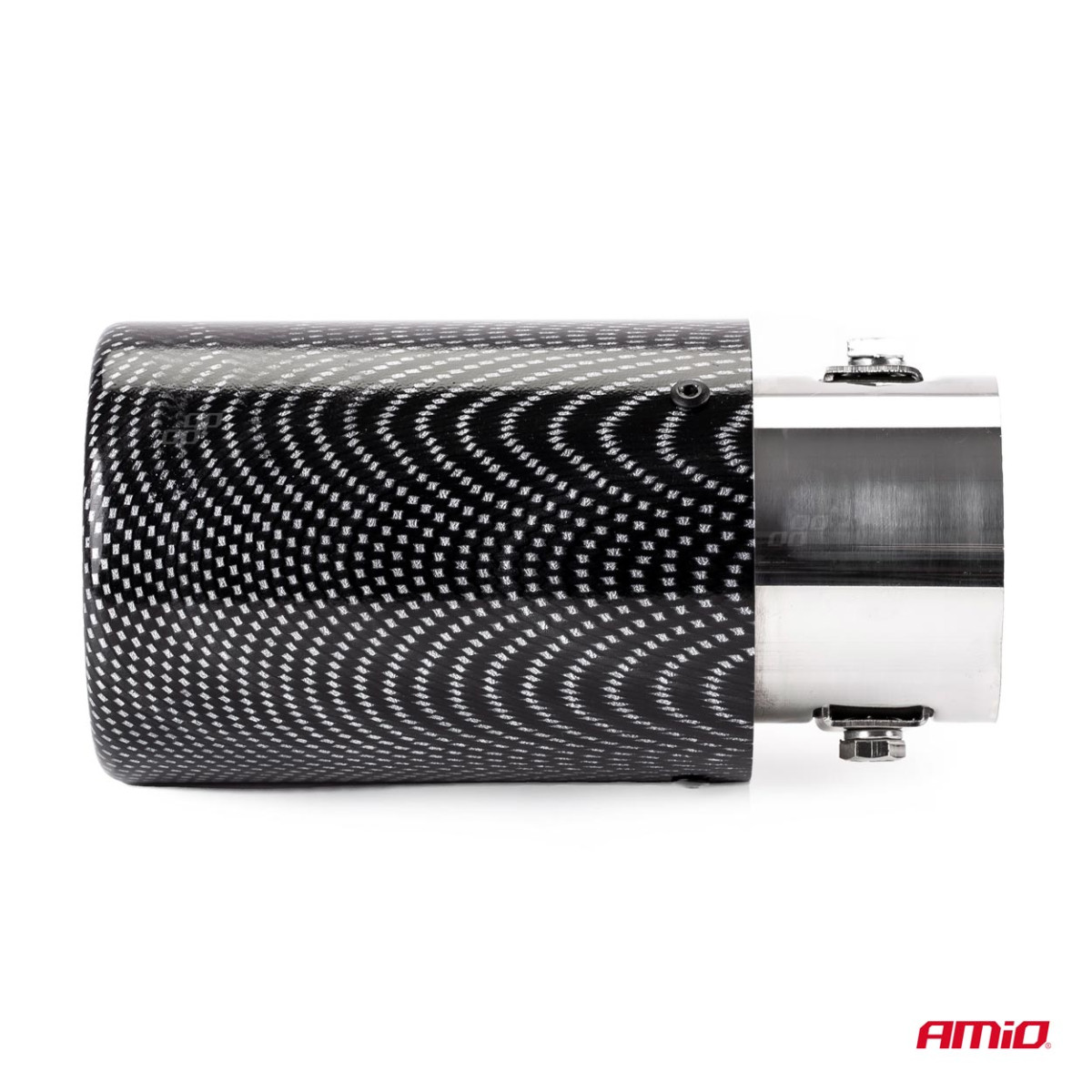 Auspuffendrohr 35-50 mm, Edelstahl, Carbon, AMIO-01316