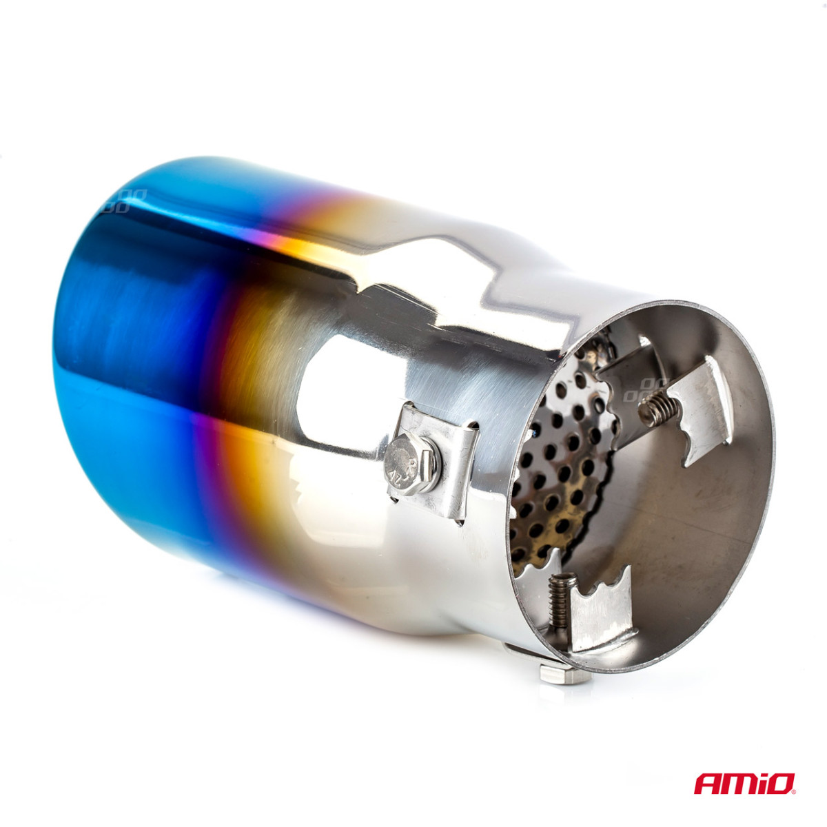 Auspuffendrohr 43–62 mm, Edelstahl, brünierte Metalloptik, AMIO-02197