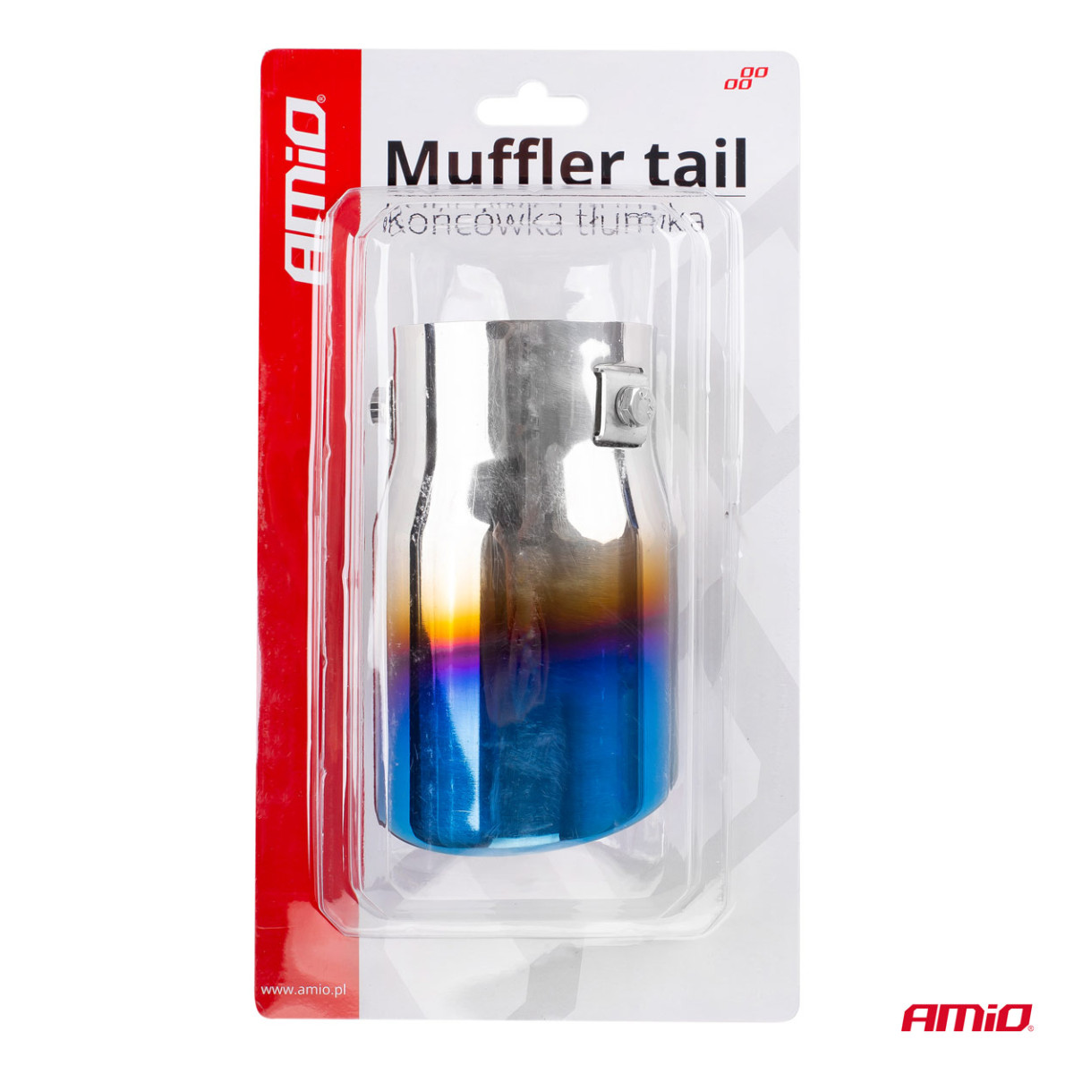 Auspuffendrohr 43–62 mm, Edelstahl, brünierte Metalloptik, AMIO-02197