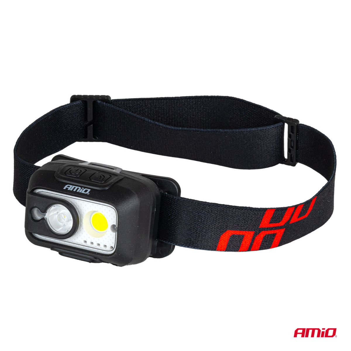 Wiederaufladbare Stirnlampe mit Bewegungssensor XPG+COB, 1800 mAh, AMIO-04667