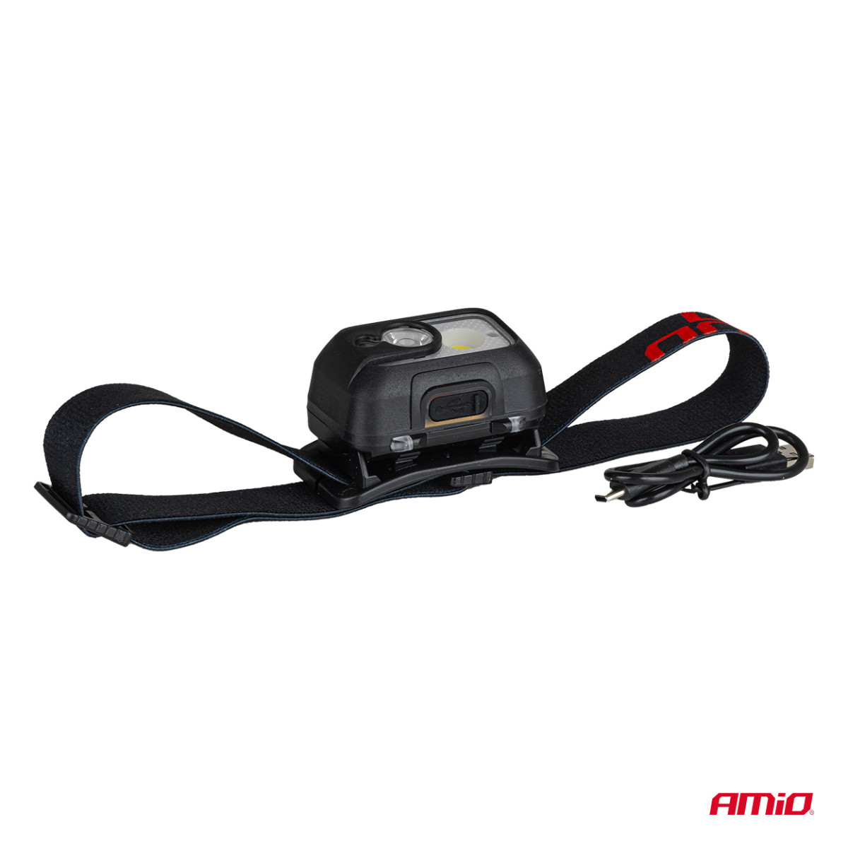 Wiederaufladbare Stirnlampe mit Bewegungssensor XPG+COB, 1800 mAh, AMIO-04667
