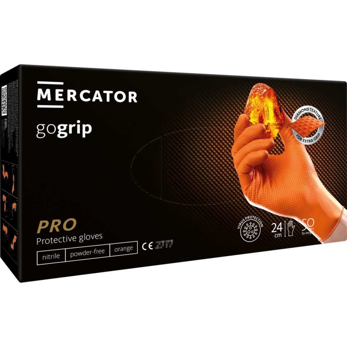 GoGrip Nitrilhandschuhe Orange, Größe XL, 50 Stück.