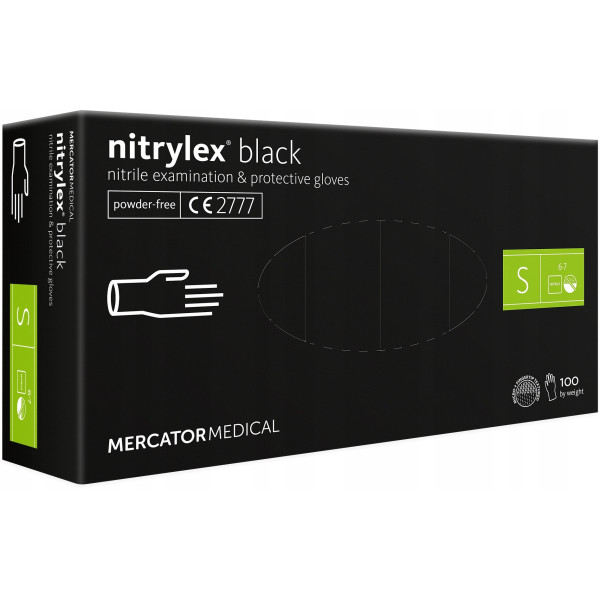 Schutzhandschuhe aus Nitrylex® Schwarz, Größe S, 100 Stück.