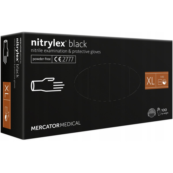 Schutzhandschuhe aus Nitrylex® Schwarz, Größe XL, 100 Stück.