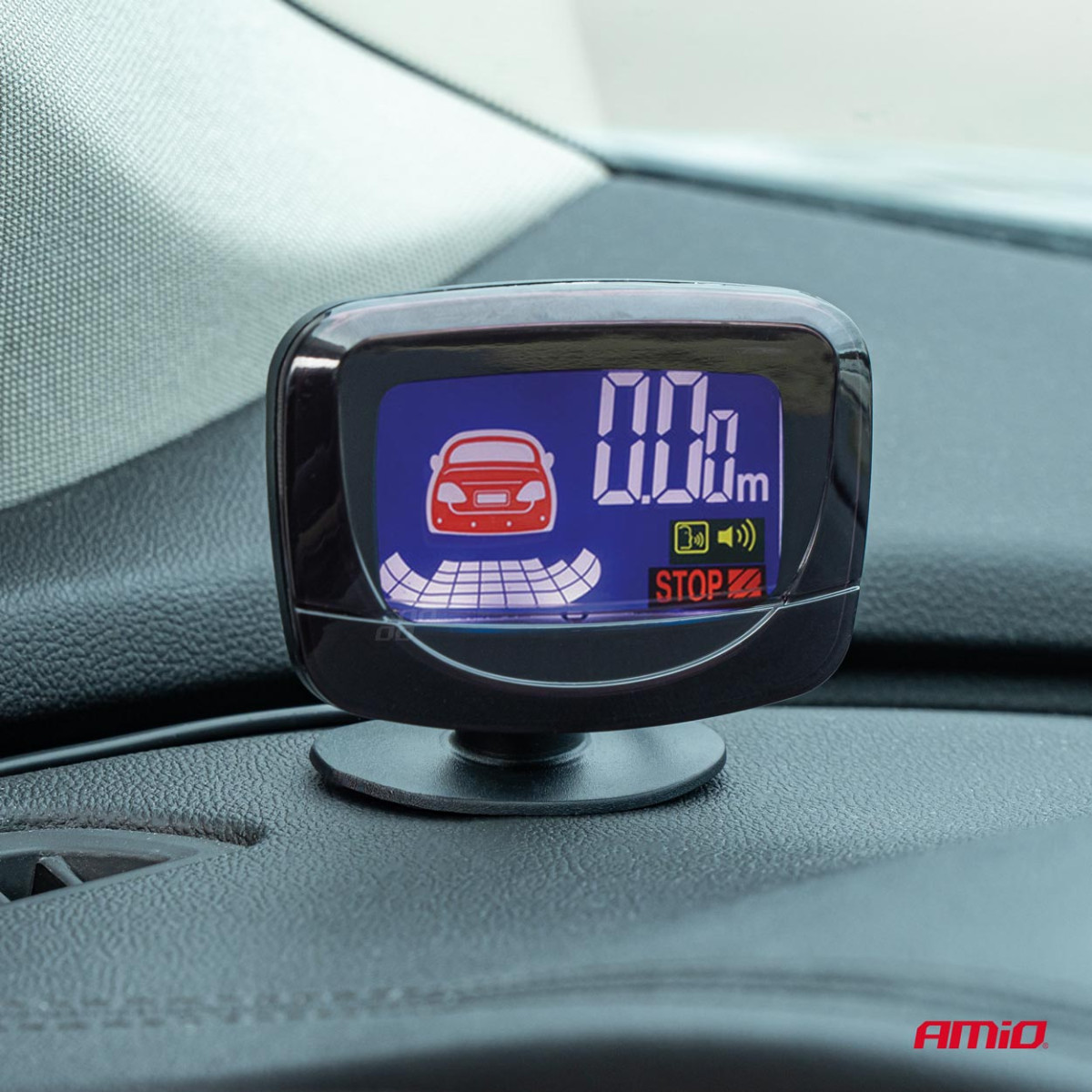 Parksensoren-Set LED-GRAF, 8 silberne Sensoren 22 mm AMIO-01597