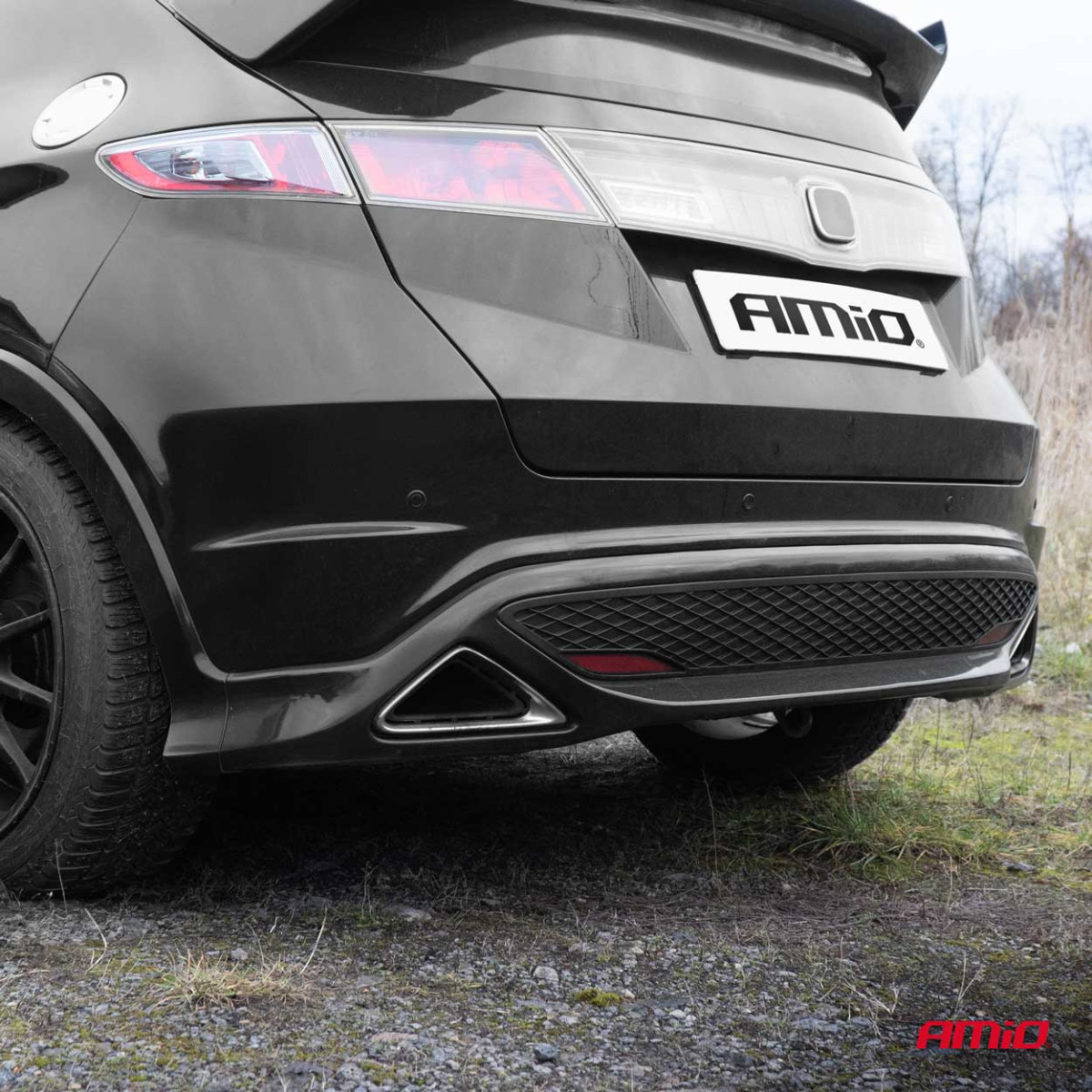 Einparkhilfe mit akustischem Signal, 8 schwarze Sensoren 22 mm AMIO-01575