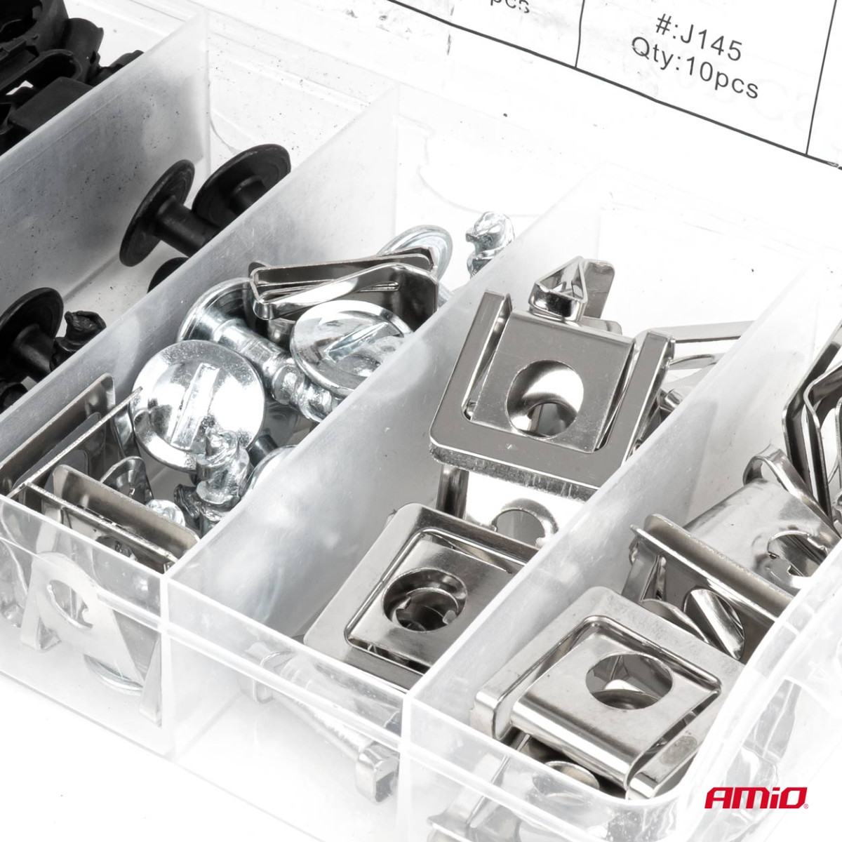 Set Kunststoff- und Metallschrauben mit Befestigungsclips 16 mm / 22 mm, 60 Stück, AMIO-05034