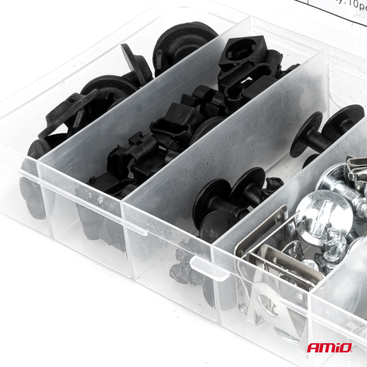 Set Kunststoff- und Metallschrauben mit Befestigungsclips 16 mm / 22 mm, 60 Stück, AMIO-05034