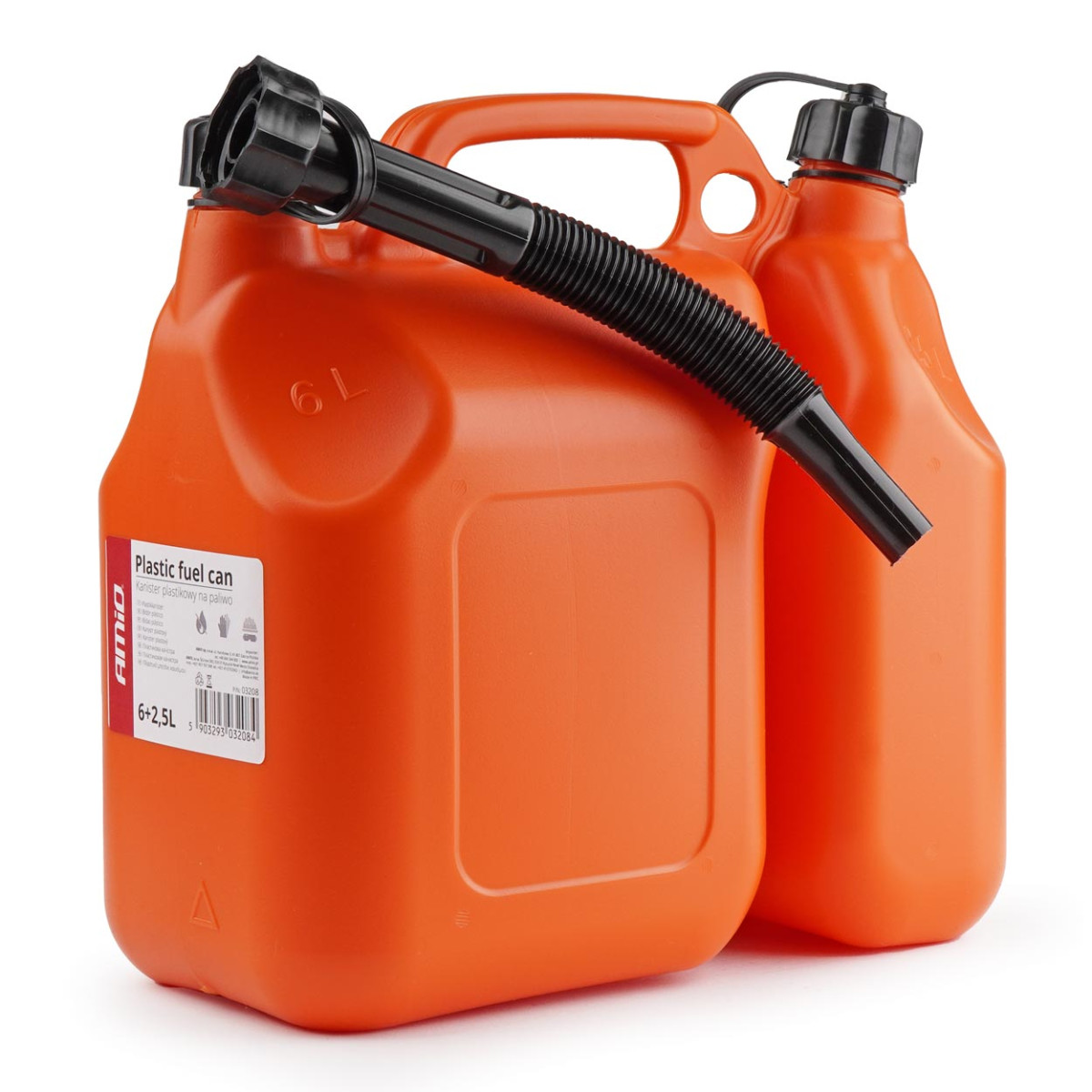 Zweikammer-Kraftstoffkanister aus Kunststoff, 6 l + 2,5 l, AMIO-03208
