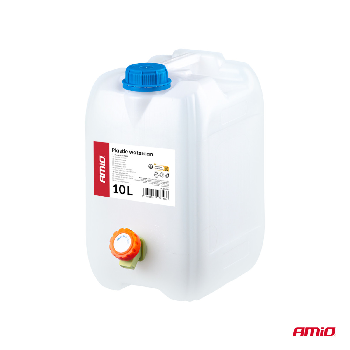 Kunststoff-Wassertank mit Wasserhahn, 10 l, AMIO-05143