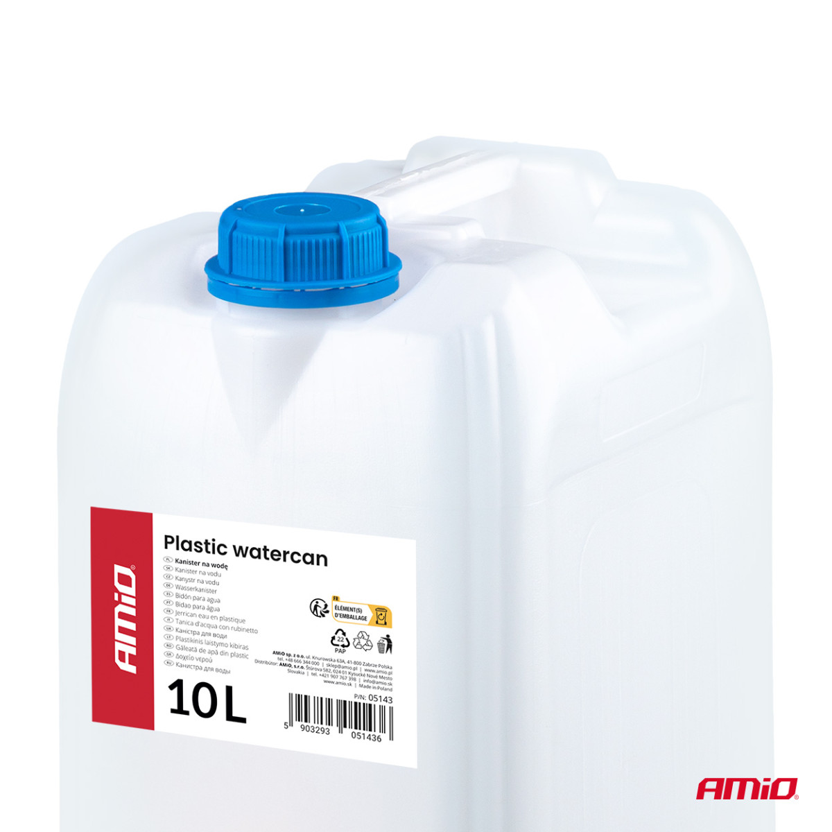 Kunststoff-Wassertank mit Wasserhahn, 10 l, AMIO-05143