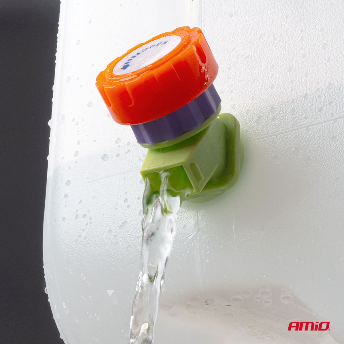 Wassertank aus Kunststoff mit Wasserhahn und Seifenspender, 10 l, AMIO-05146
