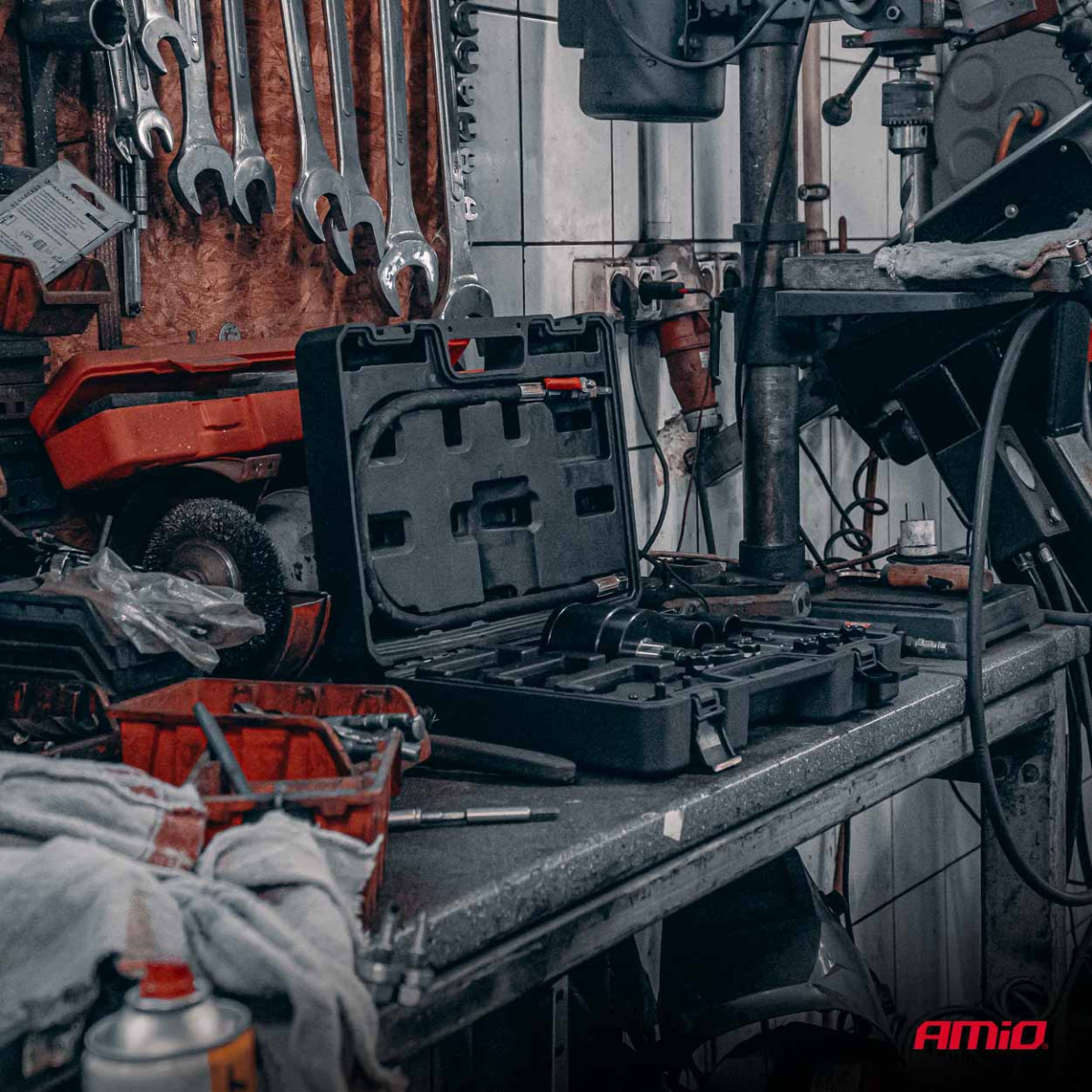 Pneumatischer Diesel-Einspritzdüsenabzieher-Satz, 24-teilig. AMIO-04775