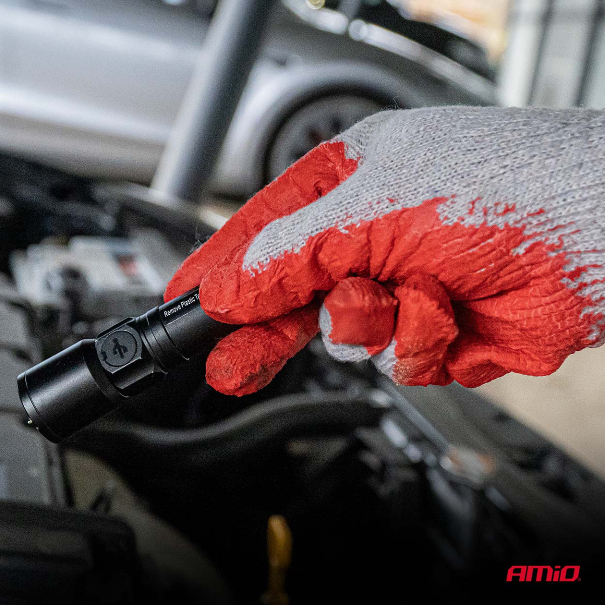 Arbeitshandschuhe aus Polyester-Baumwolle mit Latex, Größe 9, 10 Stück, AMIO-04630